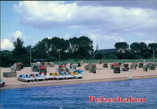 Ansichtskarte Pelzerhaken Strand - mit Strandkörben mit wenig Gästen 1998