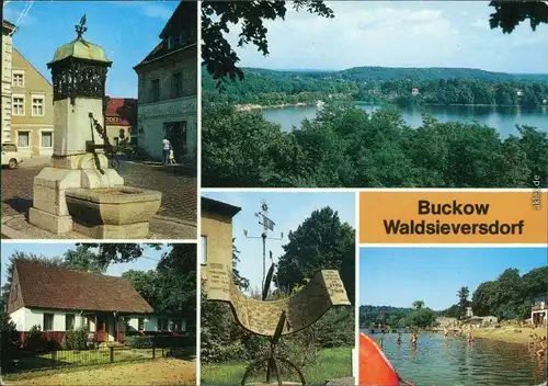 Waldsieversdorf Buckow: Brunnen, Überblick, Gaststätte, Forsthaus, Strand 1987