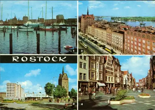 Rostock Stadthafen, Interhotel Warnow   Lange Straße, Kröpeliner Straße 1979