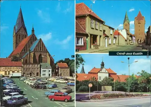 Ansichtskarte Barth Marktplatz, Dammtor, Platz der Freiheit 1982