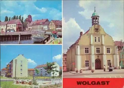 Ansichtskarte Wolgast Am Hafen, Straße der Befreiung, Rathaus 1981