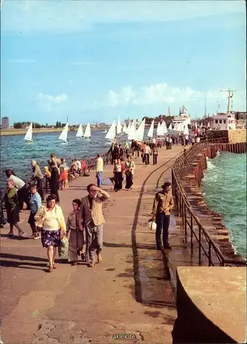 Ansichtskarte Warnemünde-Rostock Mole xx 1982