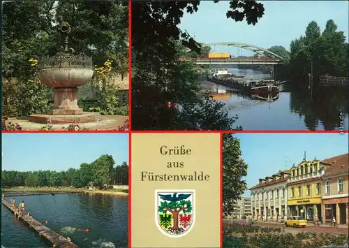 Fürstenwalde Grassnik-Brunnen, Thälmann-Pionier-Brücke Mühlenstraße 1988