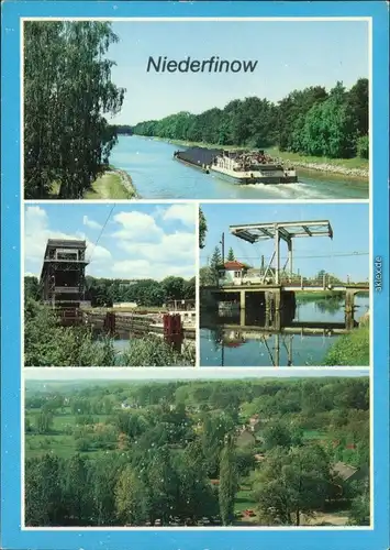 Niederfinow Oder-Havel-Kanal, Unterhafen und Schiffshebewerk, Zugbrücke 1989