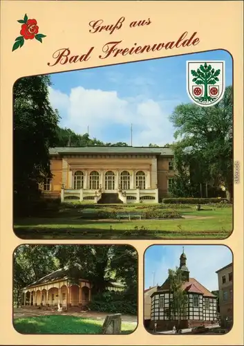 Ansichtskarte Bad Freienwalde Park, Schloss, Kirche 1995
