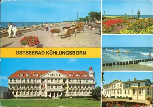Kühlungsborn Strandpromenade, FDGB-Erholungsheim Georg Dimitroff Reisebüro 1980