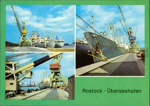 Ansichtskarte Rostock Überseehafen 1982