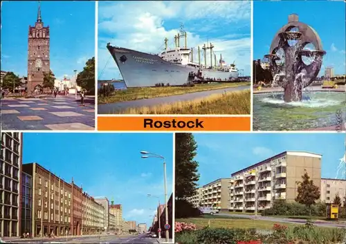 Rostock Traditionsschiff Wasserspiel Südstadt Lange Straße Pawlowstraße 1981
