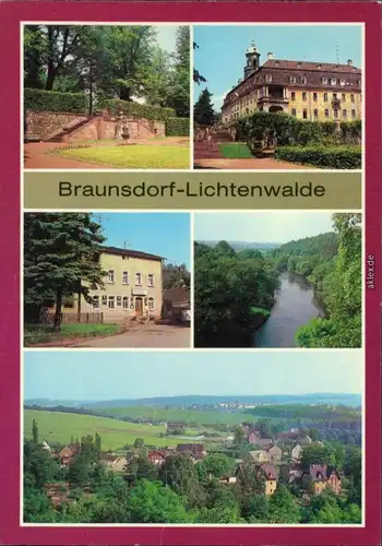 Braunsdorf Lichtenwalde: Schlosspark, Schloss, Braunsdorf: Gaststätte,   1983