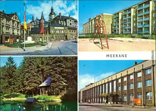 Meerane Ernst-Thälmann-Platz, Neubaugebiet, Stadtpark, Karl-Liebknecht-Haus 1981