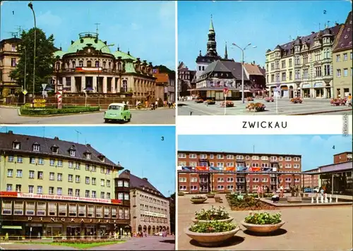 Zwickau Milchbar am Schumannplatz, Hauptmarkt, Ringcafé, Zwickau-Eckersbach 1978