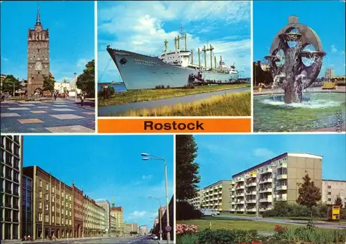 Rostock Traditionsschiff Wasserspiel Südstadt Lange Straße Pawlowstraße 1981