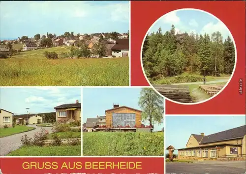 Beerheide Auerbach (Vogtland) Übersicht Freilichtbühne Bungalowsiedlung,   1983