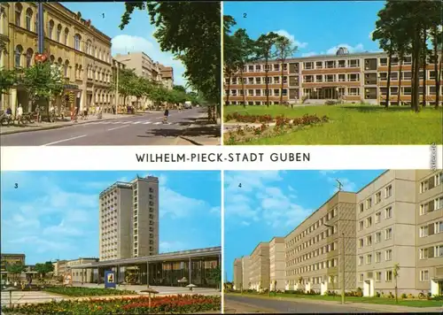 Ansichtskarte Guben Wilhelm-Pieck-Straße, Schule, Obersprucke xxx 1975