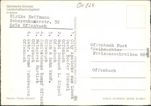 Rosenthal-Bielatal Sächsische Schweiz, Landschaftsschutzgebiet 1985