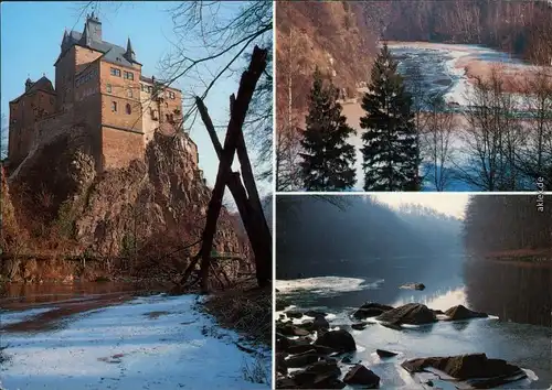 Ansichtskarte Kriebstein Burg Kriebstein - im Winter 1998