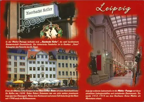 Ansichtskarte Leipzig Auerbachs Keller, Mädler-Passage, Haus-Coffee-Baum 1998