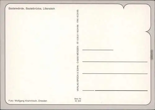 Rathen Basteifelsen und Basteibrücke, Lilienstein - Sächsische Schweiz 1995