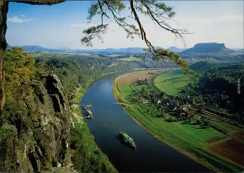 Ansichtskarte Rathen Panorama-Ansicht, Lilienstein 1995