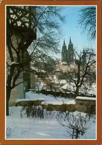 Ansichtskarte Meißen Schloss Albrechtsburg und Dom - im Winter 1986