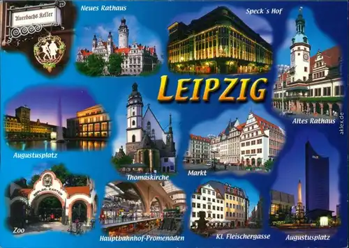 Leipzig Neues Rathaus, Speck's Hof, Augustusplatz, Thomaskirche  2004