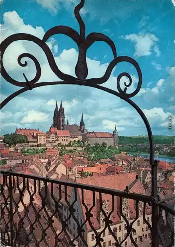 Meißen Blick von der Frauenkirche über die Altstadt auf das Burgmassiv 1977