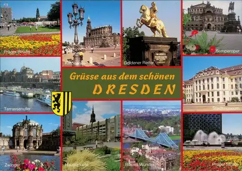 Ansichtskarte Dresden Stadtteilansichten 1998