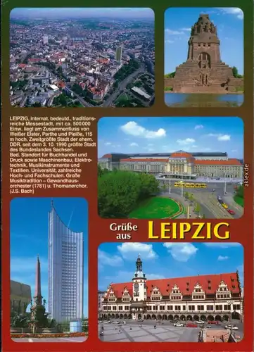 Leipzig Blick auf die Innenstadt, Völkerschlachtdenkmal, Altes   2000