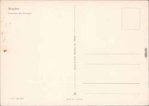 Ansichtskarte Innere Altstadt-Dresden Dresdner Zwinger: Kronentor 1964