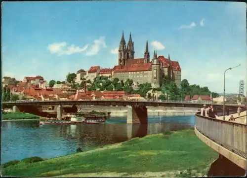 Ansichtskarte Meißen Schloss Albrechtsburg und Dom 1964
