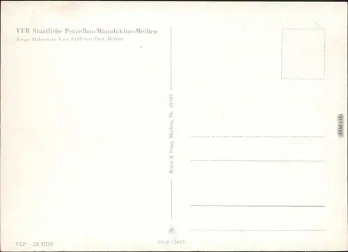 Ansichtskarte Meißen Porzellan-Manufaktur: Junge Malerin an Vase 1965