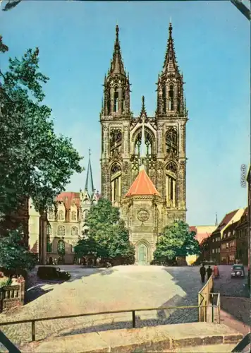 Ansichtskarte Meißen Dom: Westtürme des Doms 1963