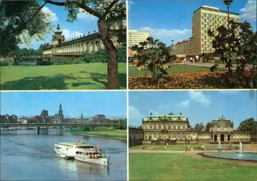 Dresden Zwinger, Prager Straße mit Interhotel "Newa", Elbansicht  1973