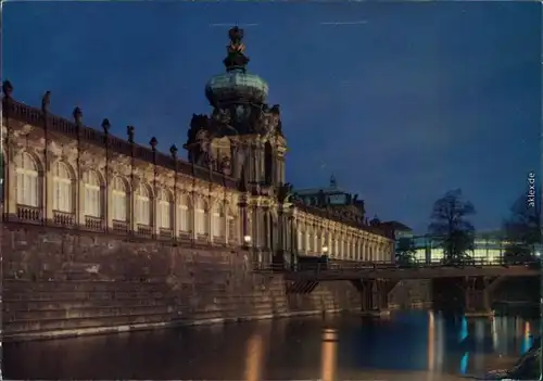 Innere Altstadt-Dresden Dresdner Zwinger: Kronentor bei Nacht 1972