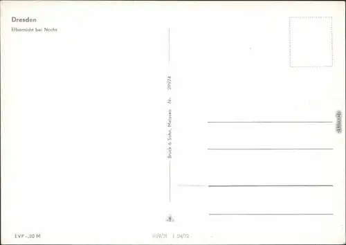 Ansichtskarte Dresden Elbansicht bei Nacht 1972