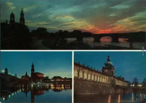 Ansichtskarte Dresden Dresden bei Nacht 1975