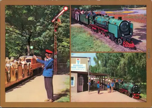 Ansichtskarte Dresden Dresdner Parkeisenbahn Pioniereisenbahn 1990