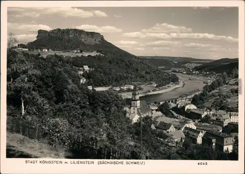 Königstein (Sächsische Schweiz) Panorama-Ansicht, Lilienstein 1966