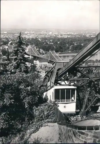 Dresden Loschwitz, Drahtseilbahn/Schwebebahn, Blaue Wunder Brücke 1984