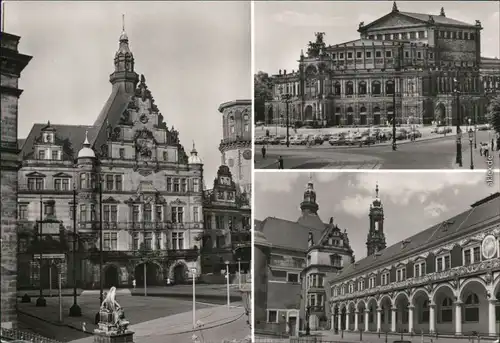 Ansichtskarte Innere Altstadt-Dresden Georgentor, Semperoper, Stallhof 1986