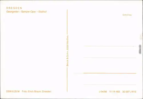Ansichtskarte Innere Altstadt-Dresden Georgentor, Semperoper, Stallhof 1986