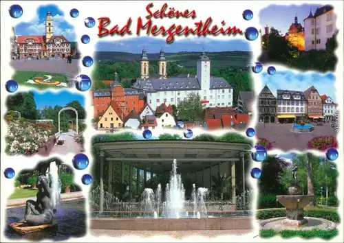 Bad Mergentheim Rathaus Markt Schloss und Museum Trinkhalle Park Brunnen 1995