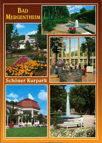 Bad Mergentheim Schöner Kurpark: Trinkhalle, Springbrunnen, Blumenbeete 1995