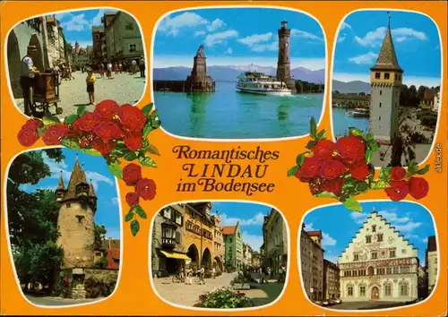 Lindau Hafeneinfahrt Mangenturm Altes Rathaus Diebsturm Fußgängerzone 1986