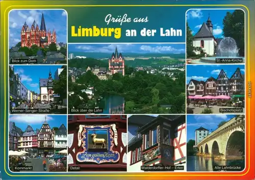 Limburg/Lahn Dom, Lahn, St.-Anna-Kirche, Lahnbrücke, Werner-Senger-Straße 1995