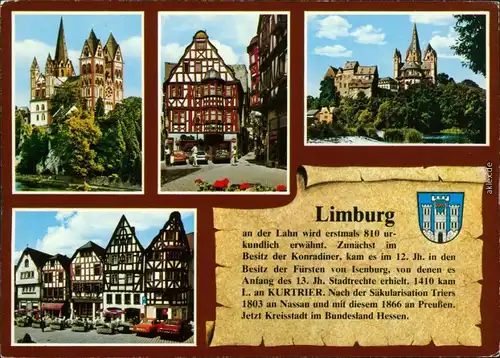 Ansichtskarte Limburg (Lahn) Schloss, Dom, Häuseransichten 1995