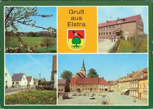 Elstra Halštrow  Elstra, Oberschule, Eigenheimsiedlung, Karl-Marx-Platz 1983