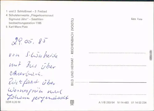Rodewisch Vogtland Freibad Schulsternwarte Sigmund Jähn Satellitenstation 1984