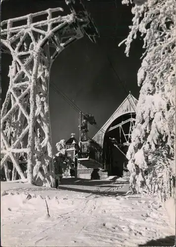 Ansichtskarte Oberwiesenthal Fichtelberg-Schwebebahn / Seilbahn 1963