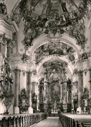 Ansichtskarte Ottobeuren Basilika - Innenansicht 1965